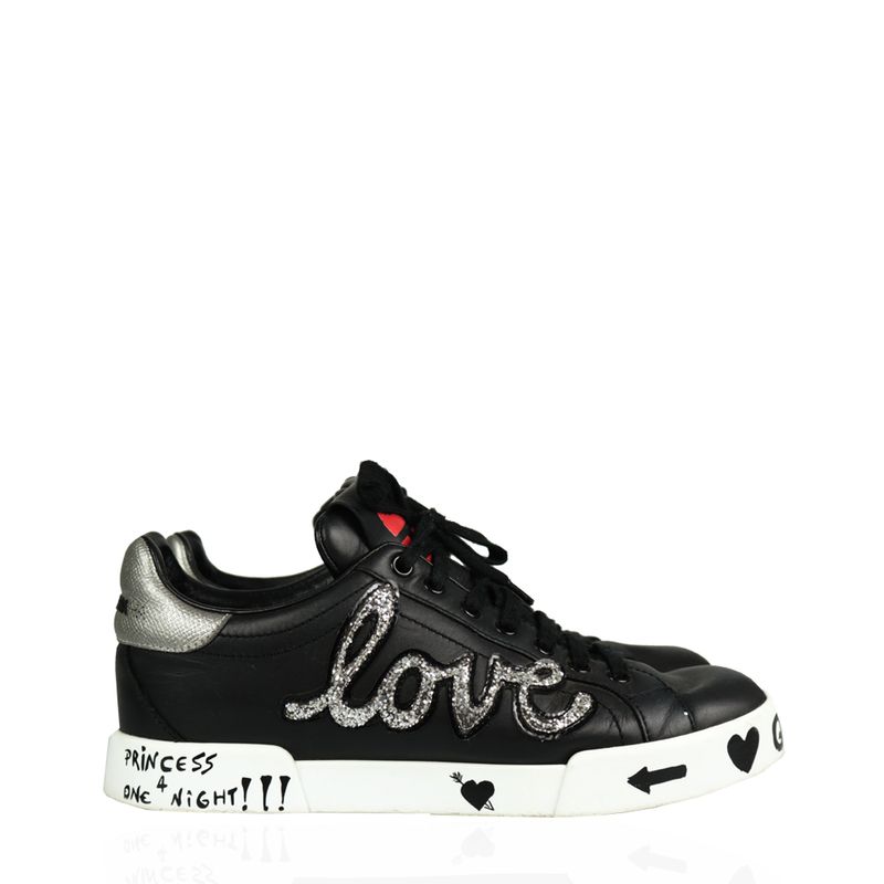 Tenis-Dolce---Gabbana-Couro-Preto