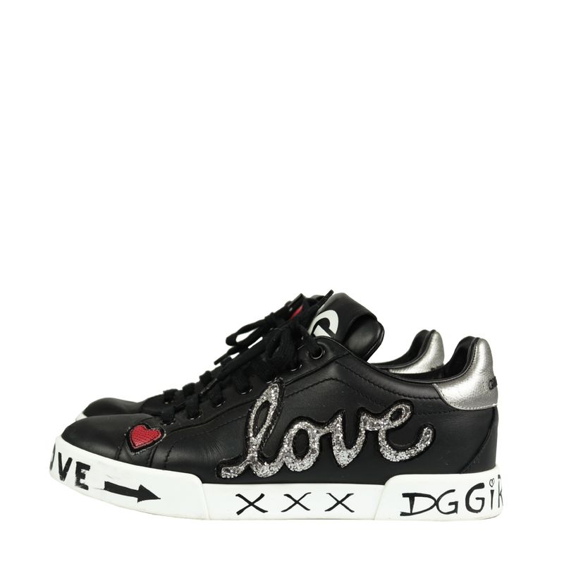 Tenis-Dolce---Gabbana-Couro-Preto