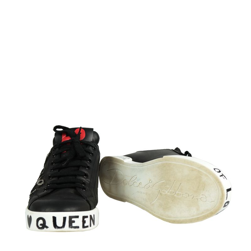 Tenis-Dolce---Gabbana-Couro-Preto