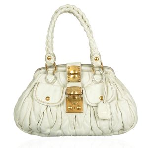 Bolsa Miu Miu Coffer Couro Branco