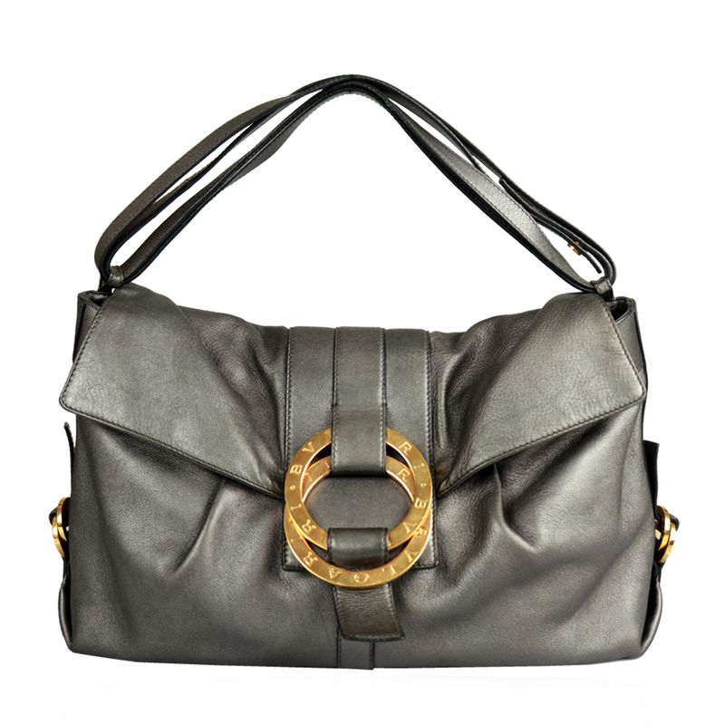 Bolsa-Bulgari-Couro-Chumbo