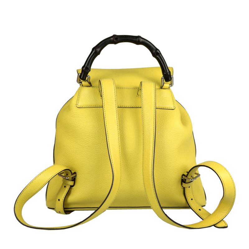 Mochila-Gucci-Bambu-Couro-Amarelo