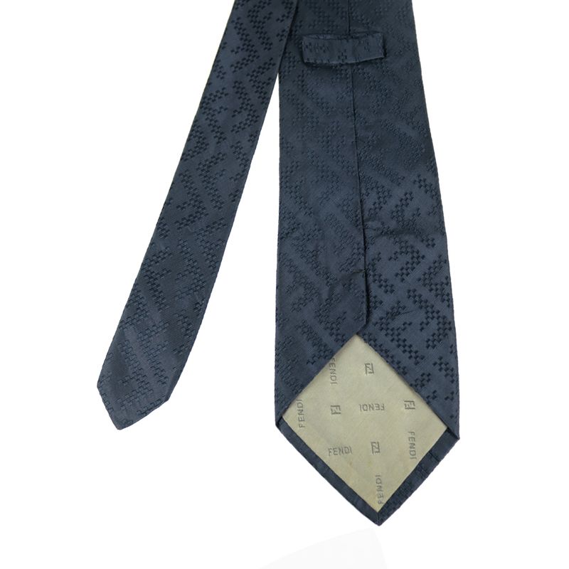 Gravata-Fendi-Monograma-Azul-Marinho