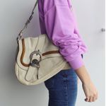 Bolsa-Christian-Dior-Saddle-Gaucho-Branca