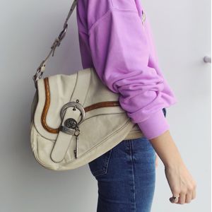 Bolsa Christian Dior Saddle Gaucho Branca