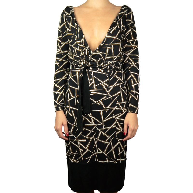Vestido-Diane-Von-Furstenberg-Preto-e-Bege