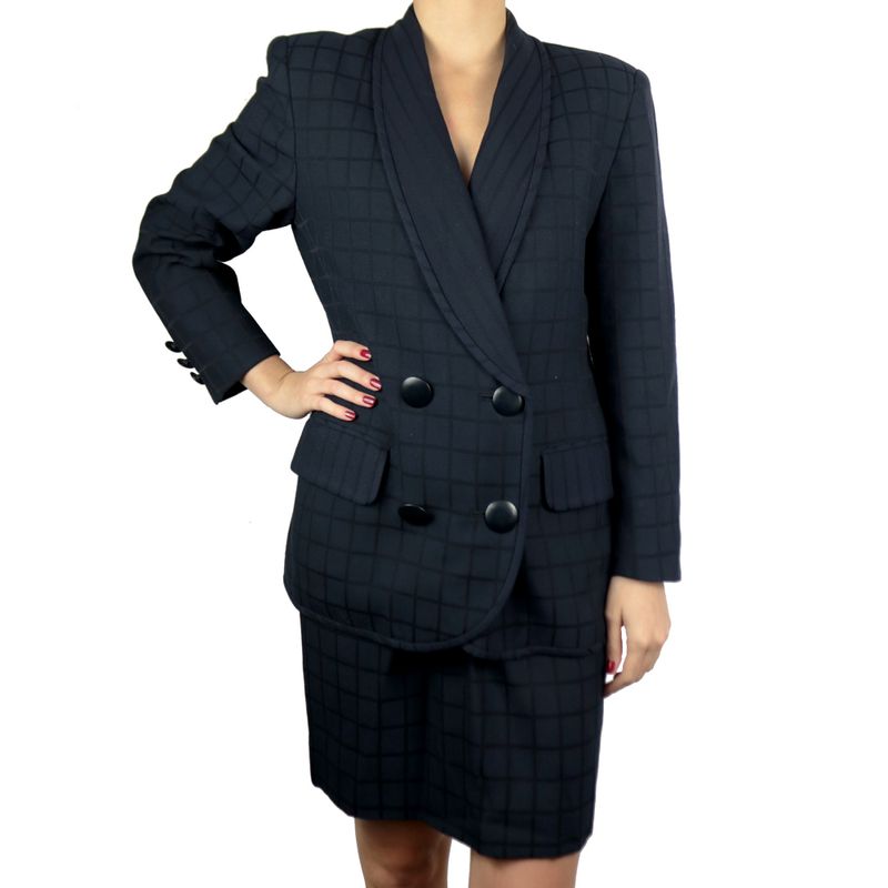 Conjunto-Christian-Dior-Azul-Marinho-Vintage