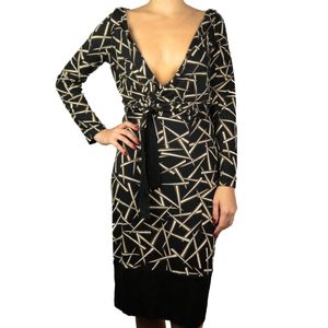 Vestido Diane Von Furstenberg Preto e Bege