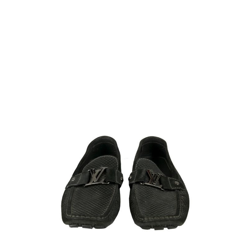 Mocassim-Louis-Vuitton-Camurca-Xadrez-Preto