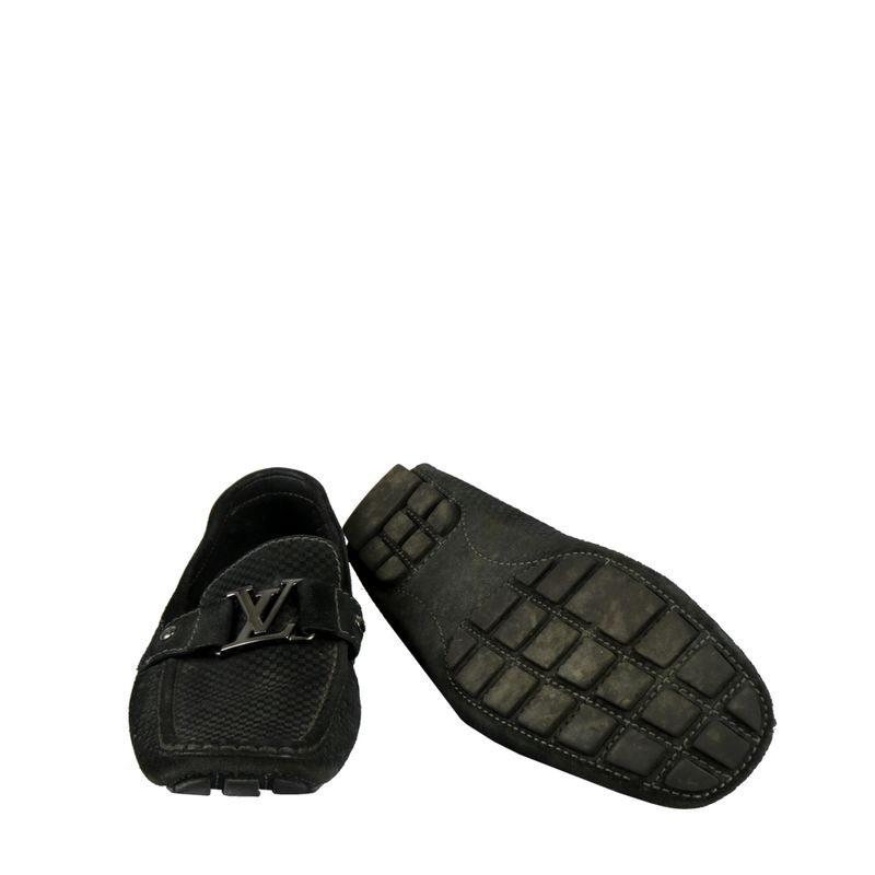 Mocassim-Louis-Vuitton-Camurca-Xadrez-Preto