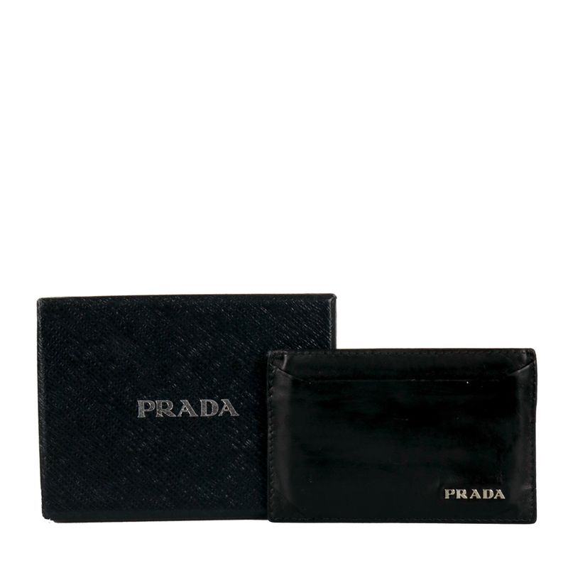Porta-Cartoes-Prada-Couro-Preto