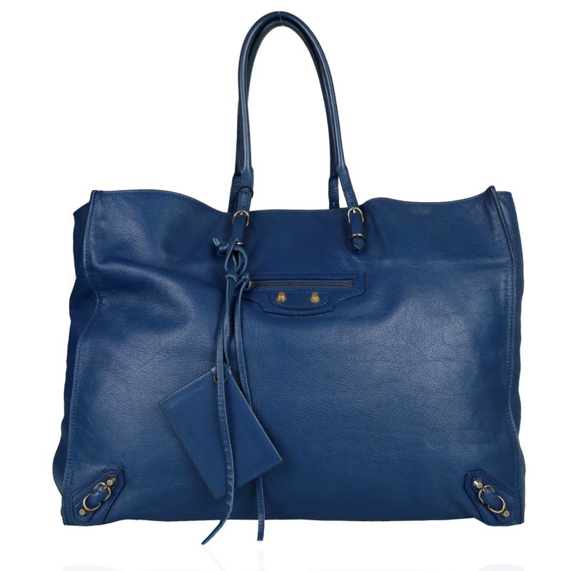 Bolsa-Balenciaga-Papier-Couro-Azul