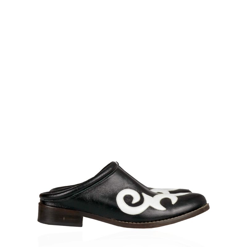 Babouche-Manolita-Couro-Preto