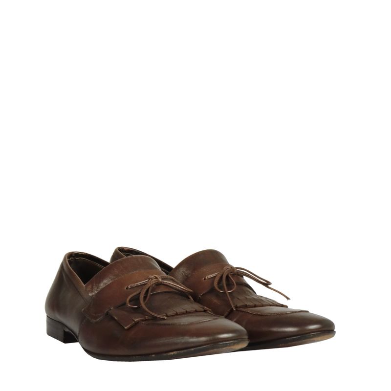 Sapato-social-Salvatore-Ferragamo-Couro-Franjas-Marrom