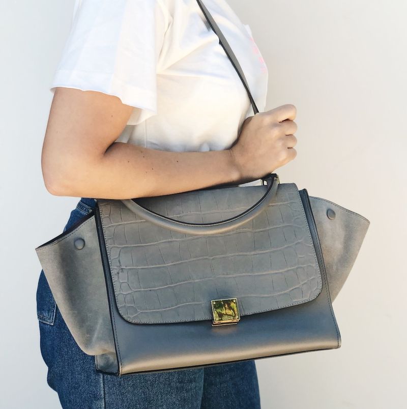 Bolsa-Celine-Trapeze-Cinza
