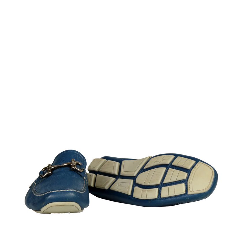 Mocassim-Salvatore-Ferragamo-Couro-Azul-Fivela