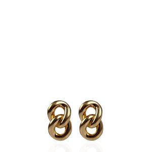 Brinco de Pressão Christian Dior Elos Mini Dourado Vintage