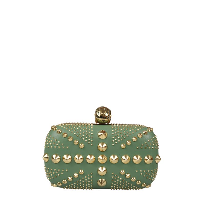 Clutch-Alexander-McQueen-Studs-Verde