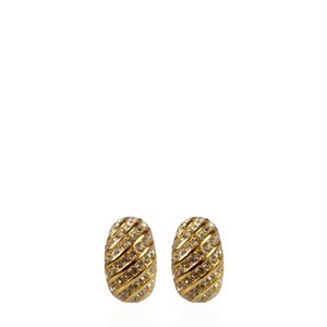 Brinco de Pressão Christian Dior Meia Argola Strass Vintage