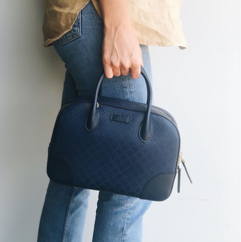 Bolsa-Gucci-Diamante-Top-Satchel-Azul