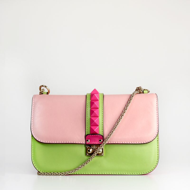 Bolsa-Valentino-Glam-Lock-Bicolor-Verde-e-Rosa