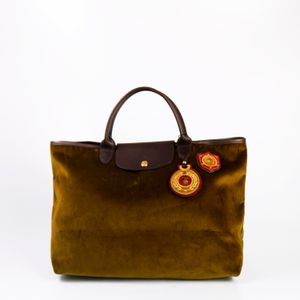 Bolsa Longchamp Veludo Verde