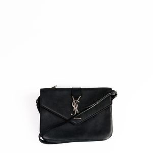 Bolsa Saint Laurent Envelope Couro Preto