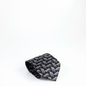 Gravata Giorgio Armani Azul Marinho Geometrica