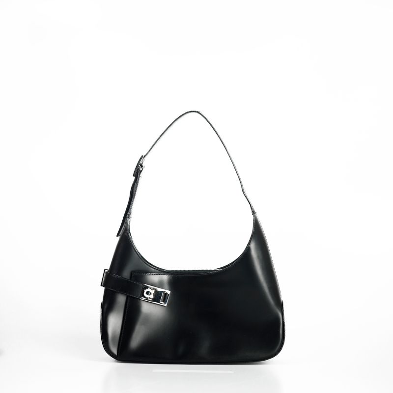 Bolsa-Salvatore-Ferragamo-Hobo-Couro-Preto