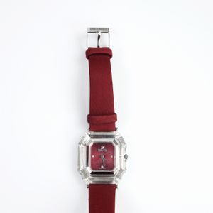 Relogio Swarovski Hexagonal Vermelho