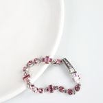 Pulseira-Givenchy-Prateada-Strass-Rosa