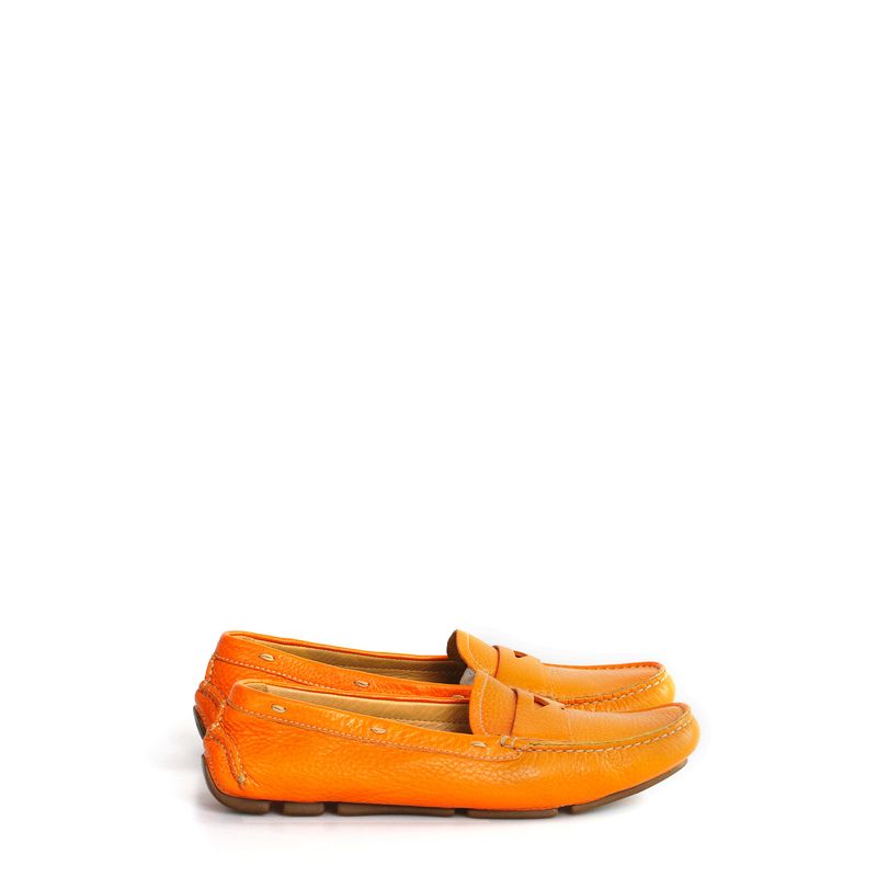 Mocassim-Prada-Couro-Laranja