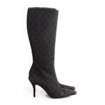 Bota-Gucci-Bico-Fino-Jacquard-Chumbo