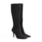 Bota-Gucci-Bico-Fino-Jacquard-Chumbo