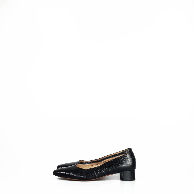 Scarpin-Salvatore-Ferragamo-Bico-Quadrado-Croco-Preto-Vintage