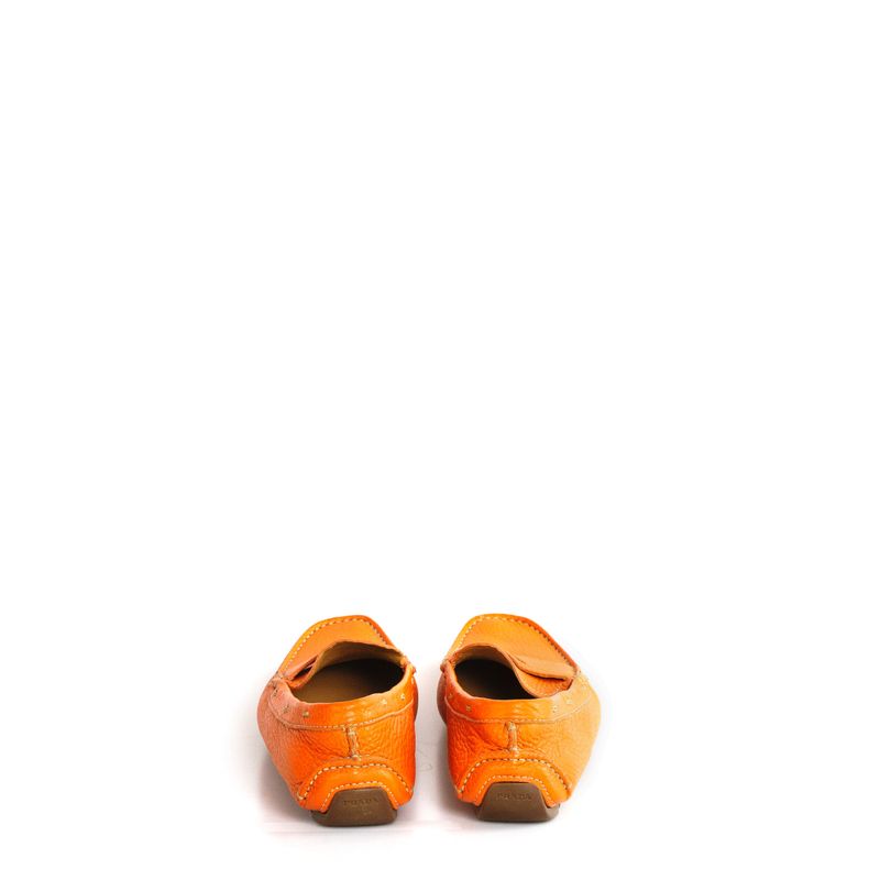 Mocassim-Prada-Couro-Laranja