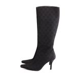 Bota-Gucci-Bico-Fino-Jacquard-Chumbo