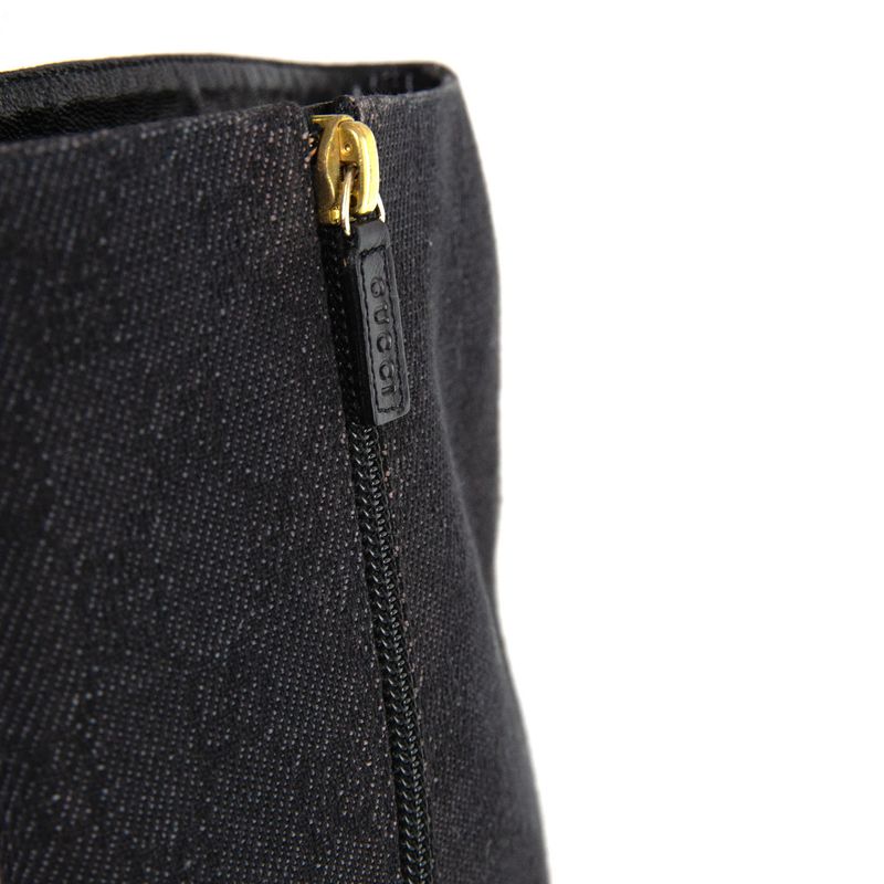 Bota-Gucci-Bico-Fino-Jacquard-Chumbo