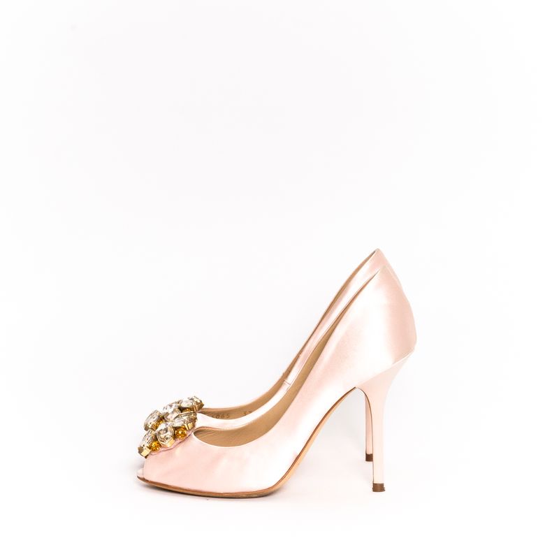 Peep-Toe-Dolce---Gabbana-Pedraria-Cetim-Rose