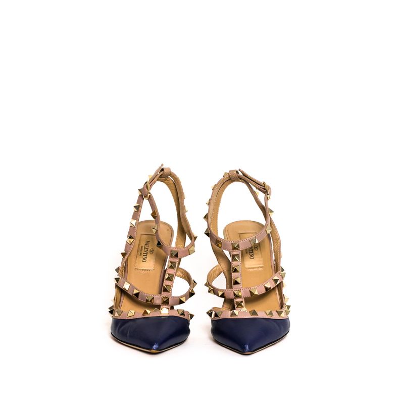 Scarpin-Valentino-Rockstud-Couro-Azul