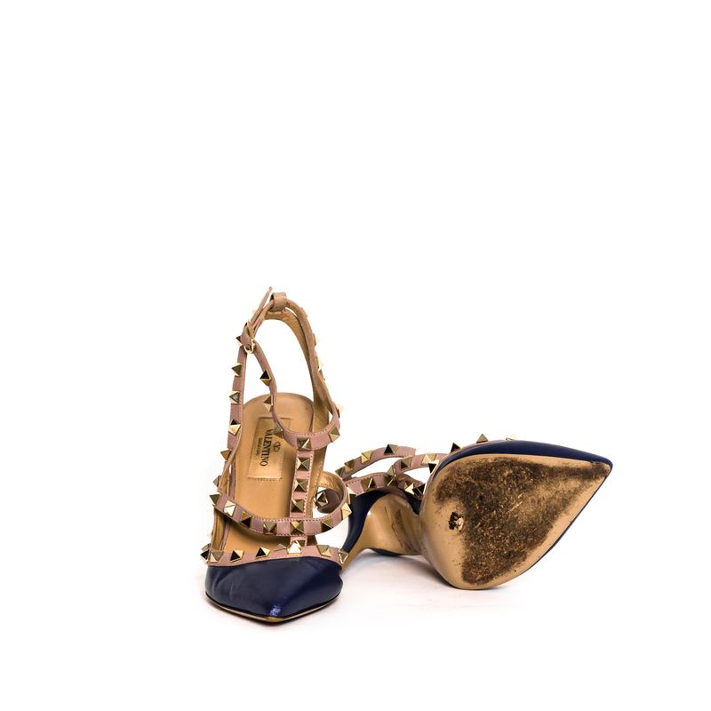 Scarpin-Valentino-Rockstud-Couro-Azul
