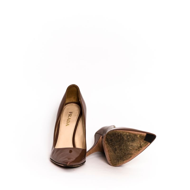 Scarpin-Prada-Verniz-Marrom