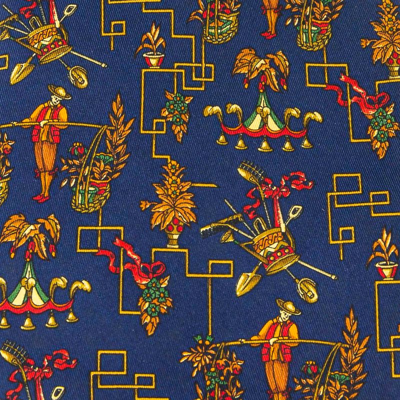 Gravata-Salvatore-Ferragamo-Azul-Marinho-Vintage