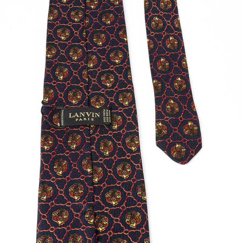 Gravata-Lanvin-Azul-Marinho-Vintage