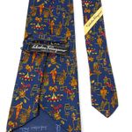 Gravata-Salvatore-Ferragamo-Azul-Marinho-Vintage