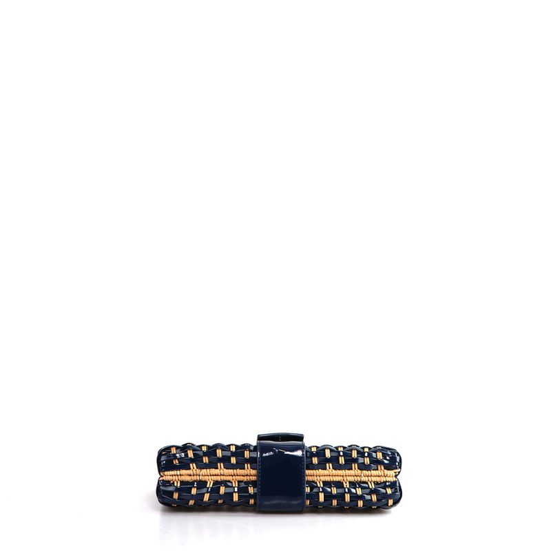 Clutch-Tory-Burch-Palha-e-Verniz-Azul
