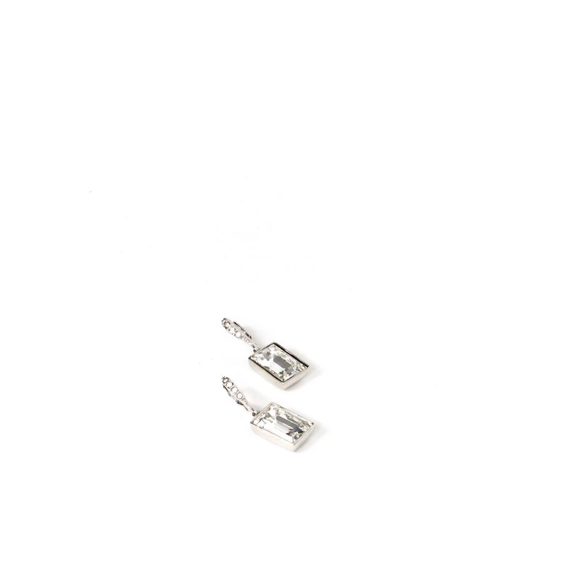 Brinco-Givenchy-Square-Strass-Prateado