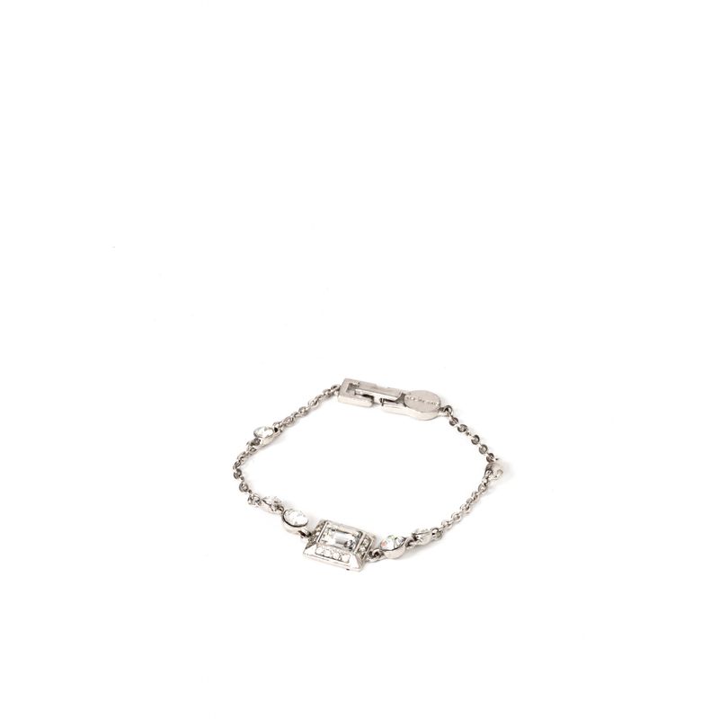 Pulseira-Givenchy-Strass-Quadrado-Prateada