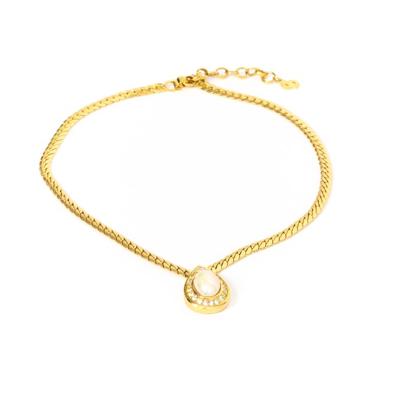 Colar-Christian-Dior-Perola-Gota-Corrente-Dourada