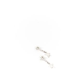 Brinco Swarovski Estrela Pendurada Prateado